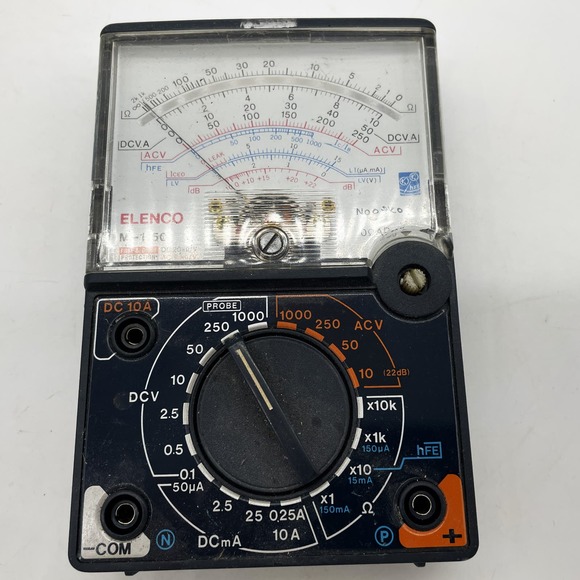 Vtg Elenco Multimeter Analog Volts Ohms Electrical Circuit Tester Probes AC/DC - Picture 2 of 6